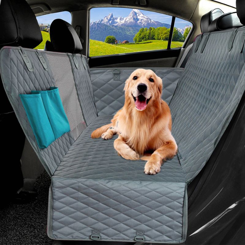 Couverture pour chien pour siège arrière avec filet, couverture pour chien  de voiture